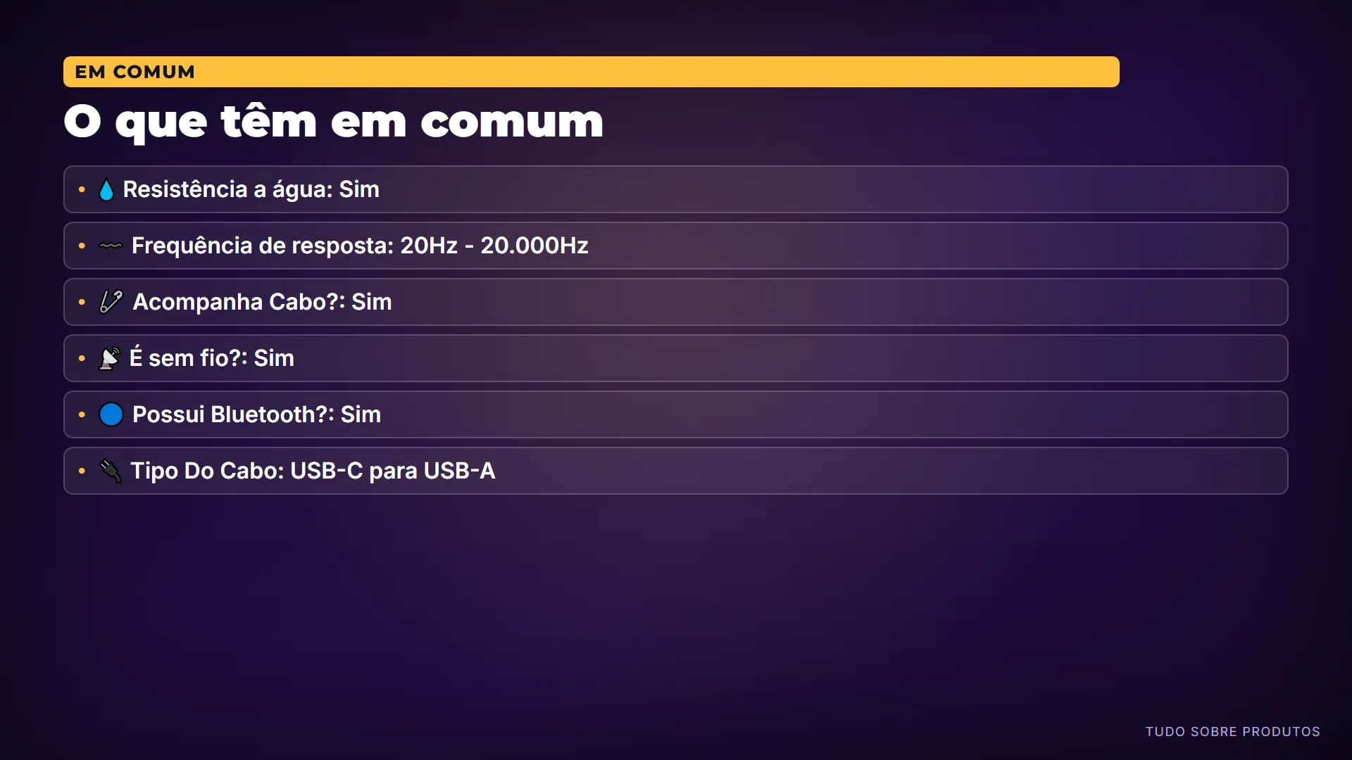 O que têm em comum: E o que os dois têm em comum.