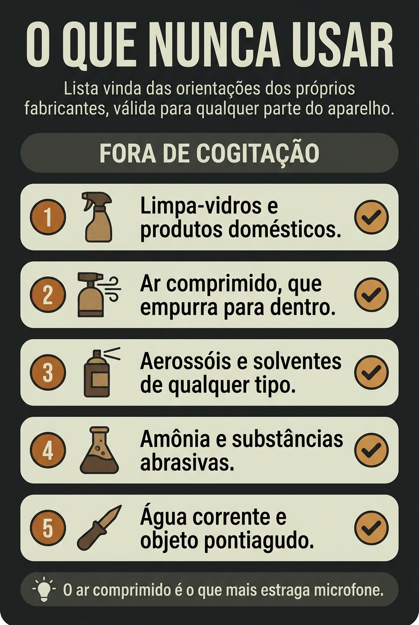 Produtos que nunca devem ser usados para limpar a caixa
