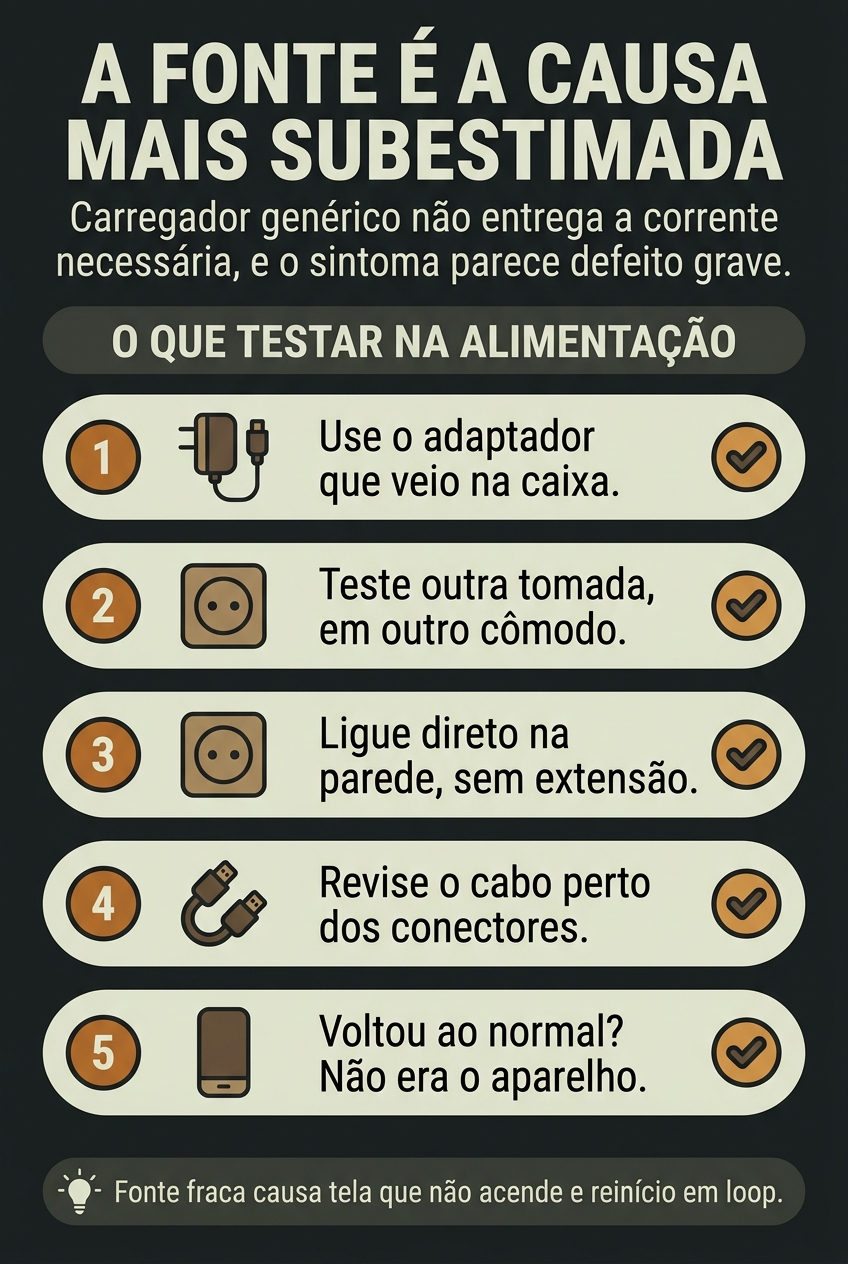 Como testar a alimentação de um Echo Show que não liga