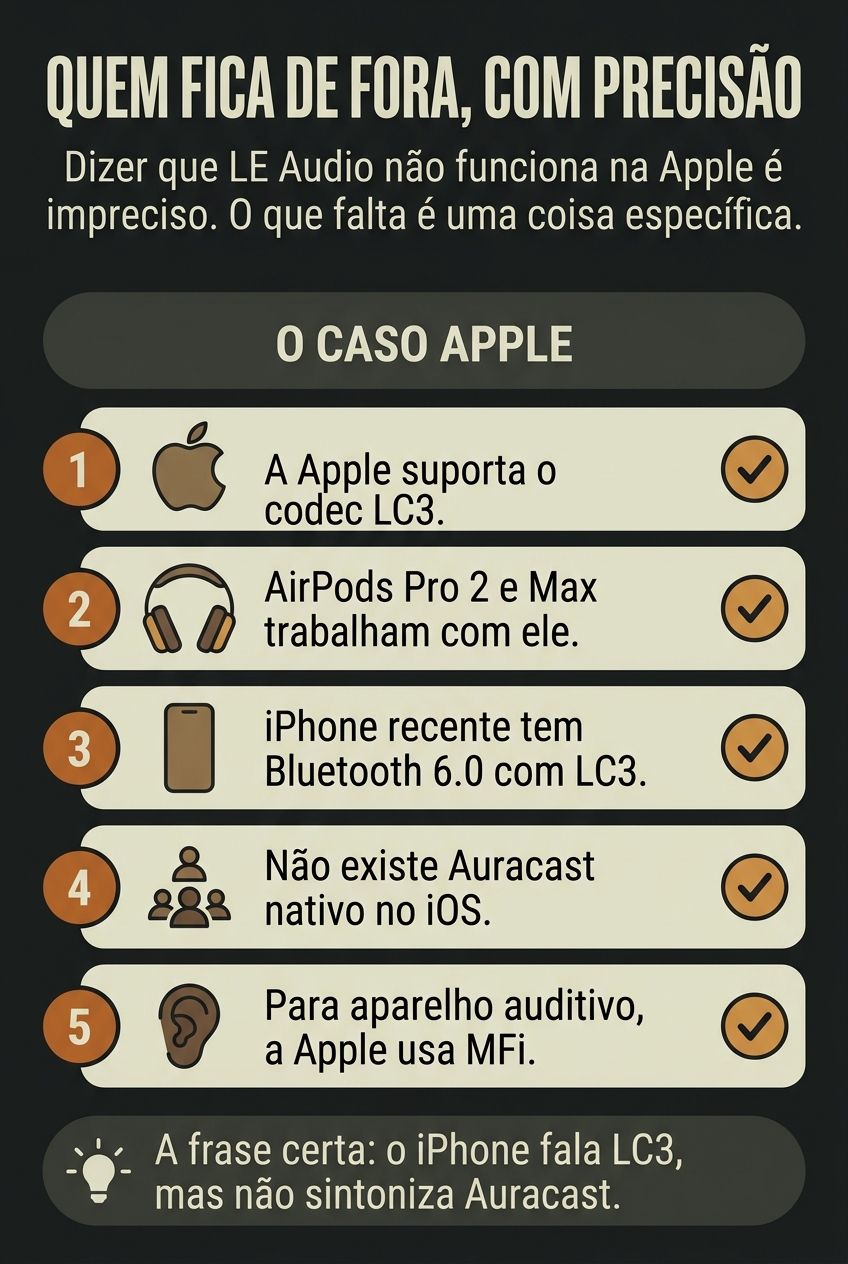 Por que o iPhone fica de fora do Auracast