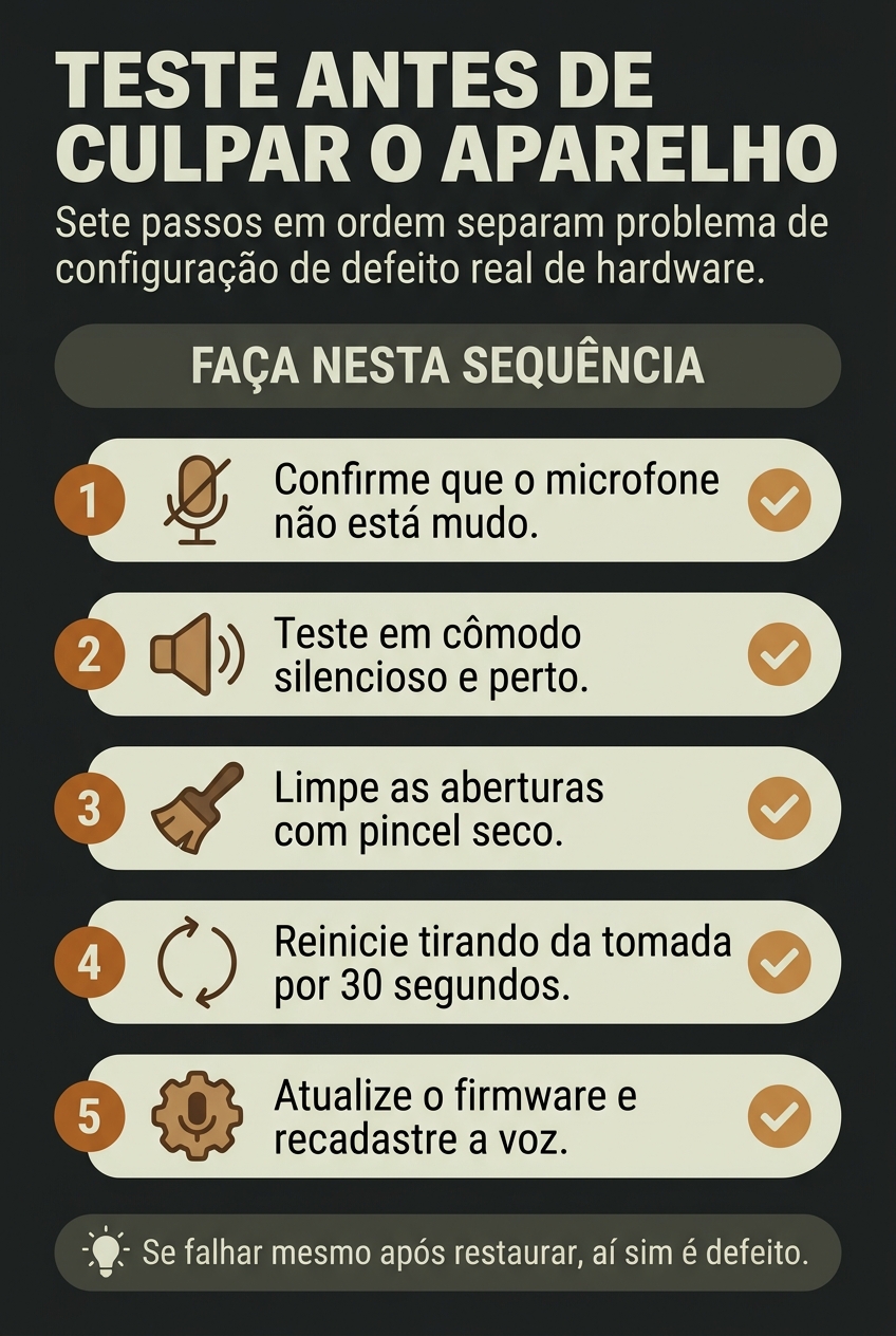 Sequência de testes antes de acionar a garantia da caixa