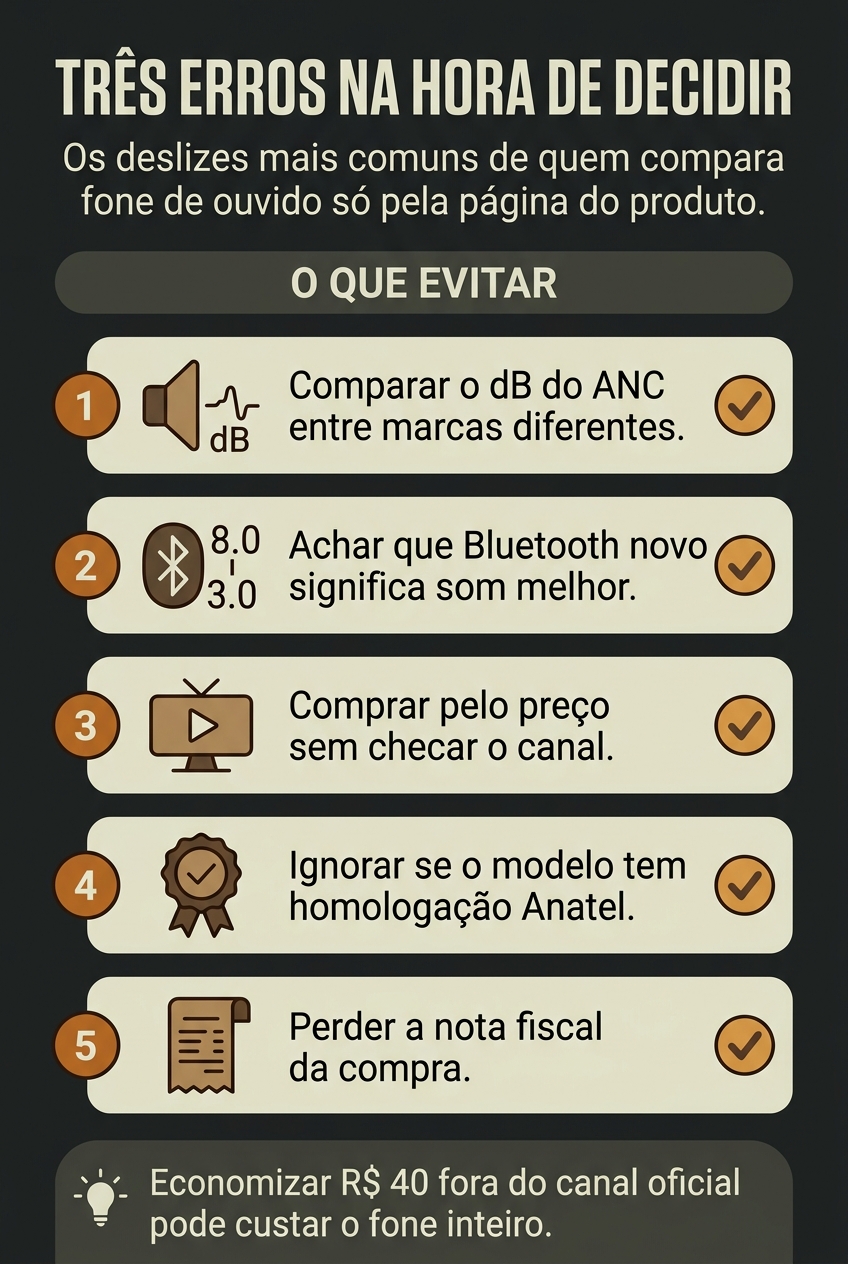 Erros comuns ao comparar marcas de fone de ouvido