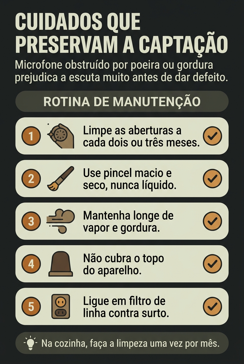 Cuidados de manutenção que preservam os microfones